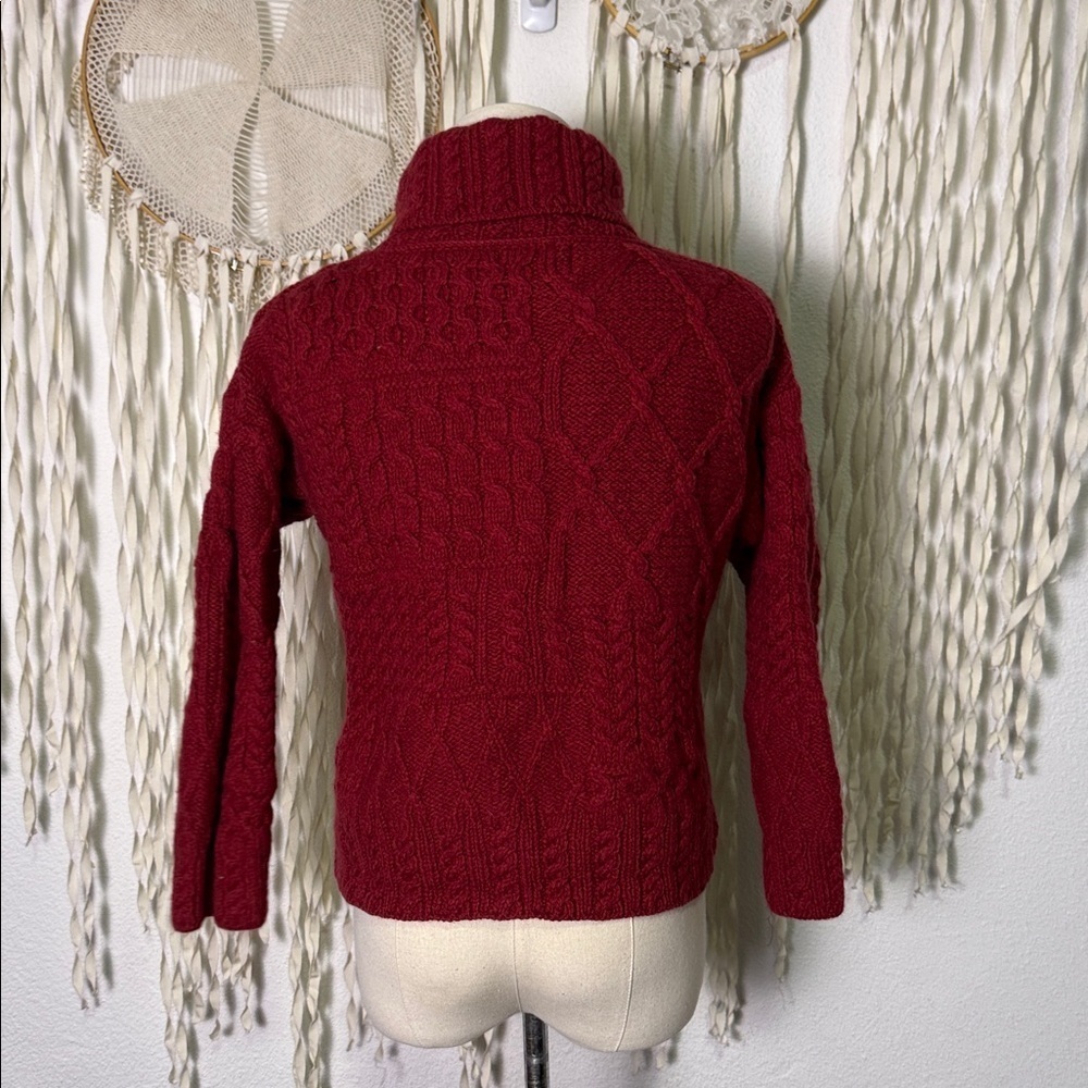 Blarney Country Heritage | Irish Woollen Mills Red Wool Wrap Sweater Size XS/S - Picture 5 of 11